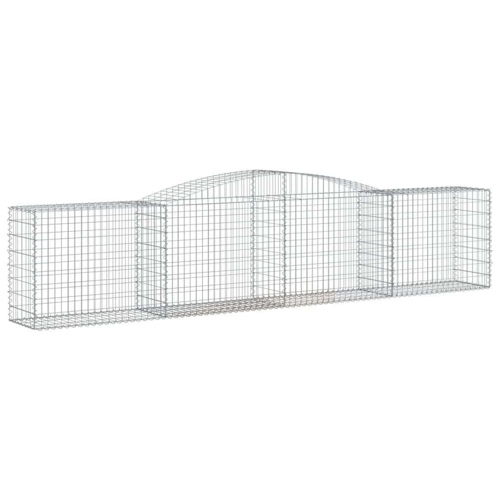 vidaXL Cestos gabião arqueados 6 pcs 400x50x80/100cm ferro galvanizado