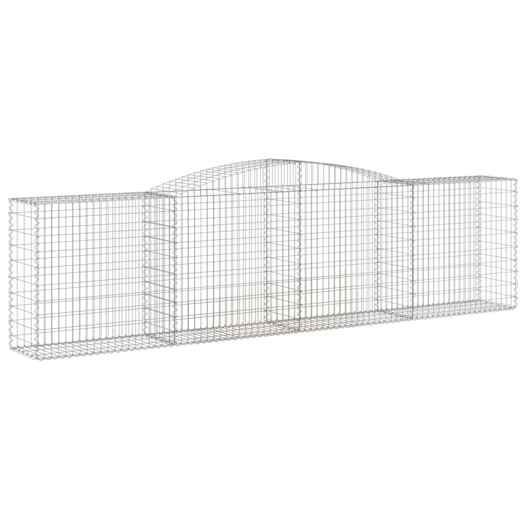 vidaXL Cestos gabião arqueados 4pcs 400x50x100/120cm ferro galvanizado