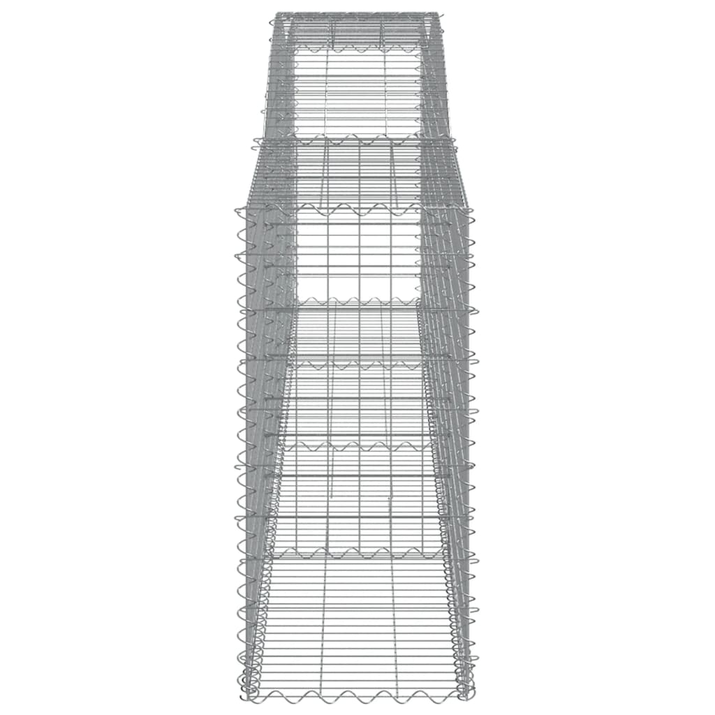 vidaXL Cestos gabião arqueados 4pcs 400x50x100/120cm ferro galvanizado