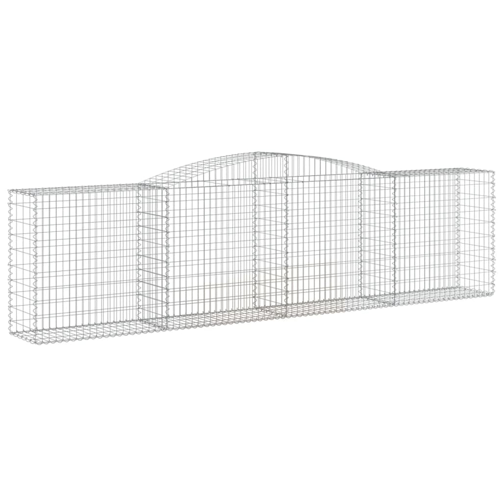 vidaXL Cestos gabião arqueados 10 pcs 400x50x100/120 ferro galvanizado