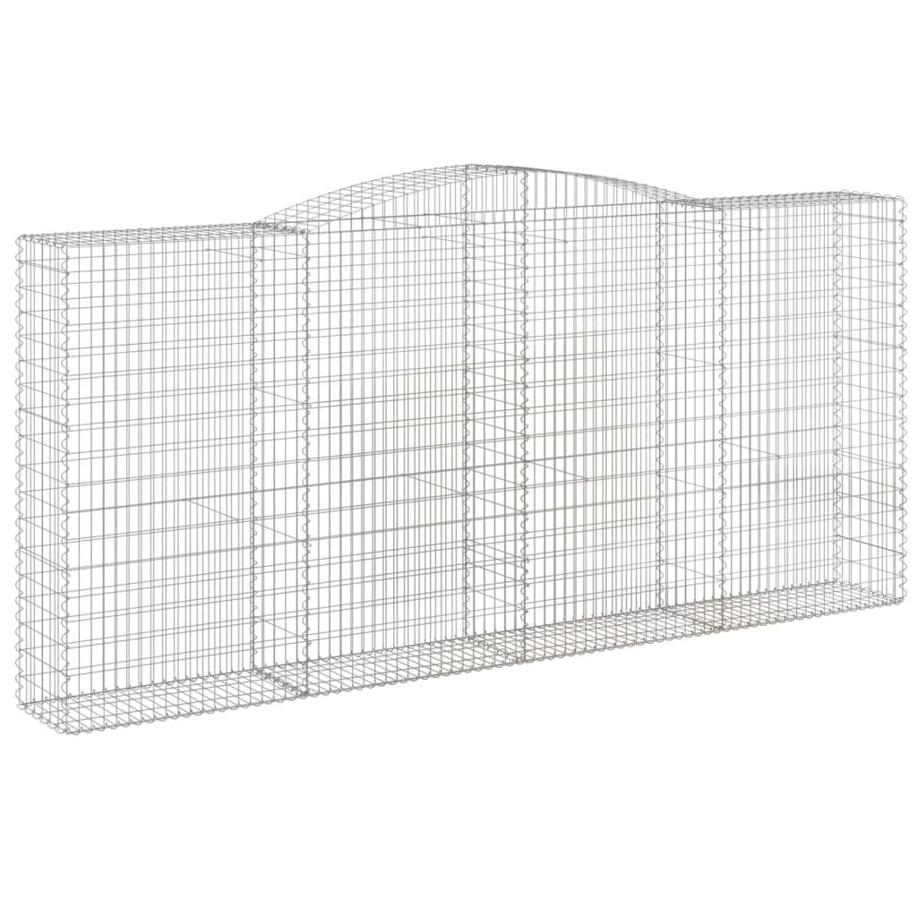 vidaXL Cestos gabião arqueados 4pcs 400x50x180/200cm ferro galvanizado