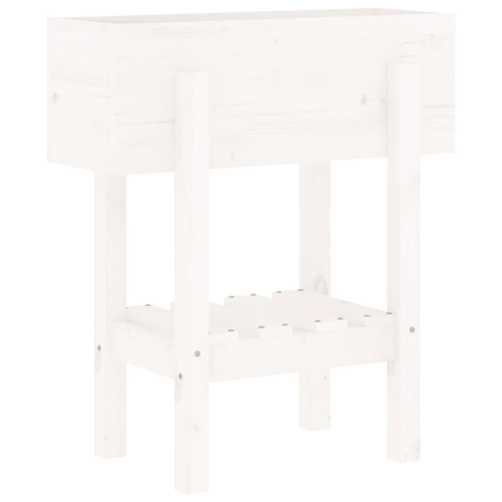 vidaXL Vaso/floreira de jardim 62x30x69 cm pinho maciço branco