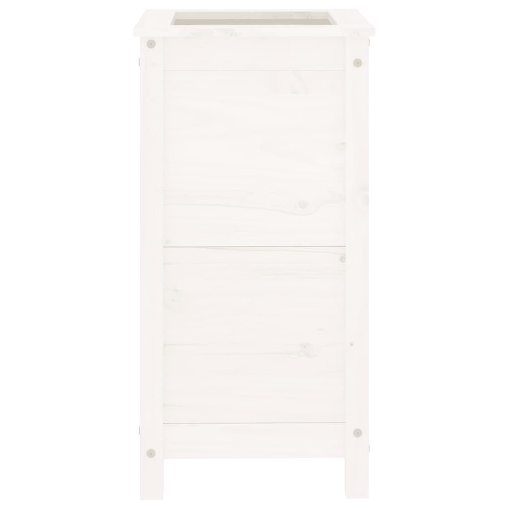 vidaXL Vaso/floreira de jardim 40x40x78 cm pinho maciço branco