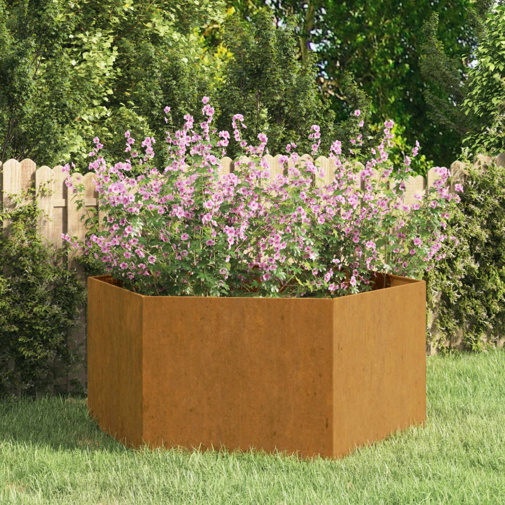 vidaXL Vaso/floreira 90x90x45 cm aço corten cor enferrujado