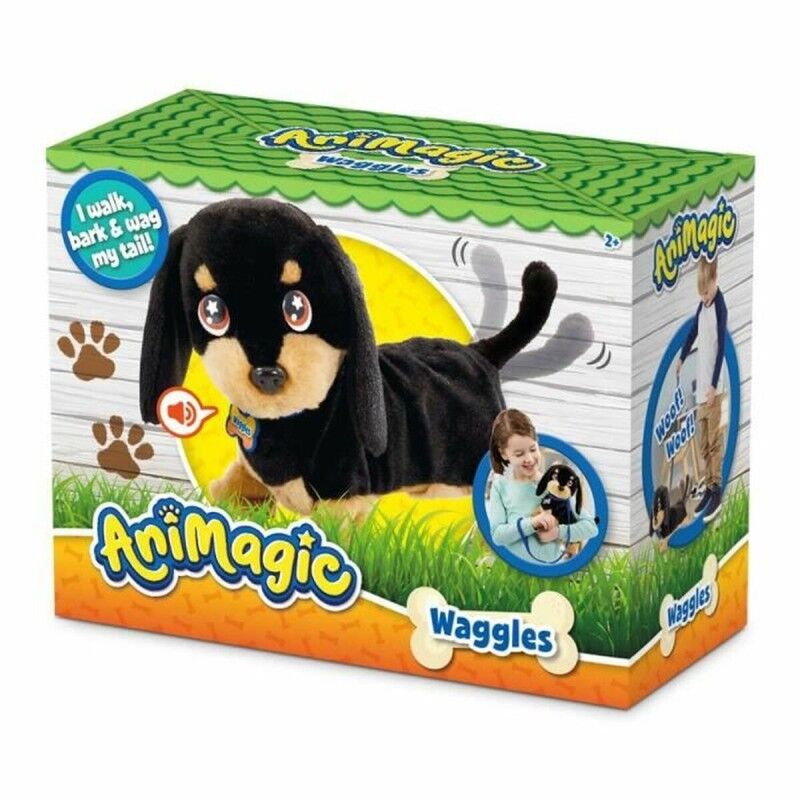 Animagic|Peluche Animagic Waggles on the go com som Castanho Animagic|Peluche Animagic Waggles on the go com som Castanho