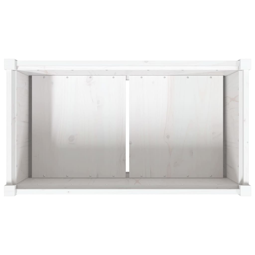 vidaXL Vaso/floreira de jardim 90x50x70 cm madeira pinho maciça branco