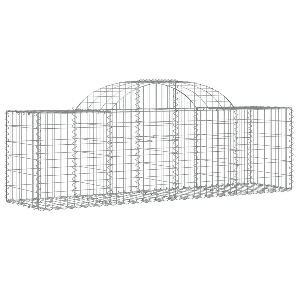 vidaXL Cestos gabião arqueados 7 pcs 200x50x60/80 cm ferro galvanizado