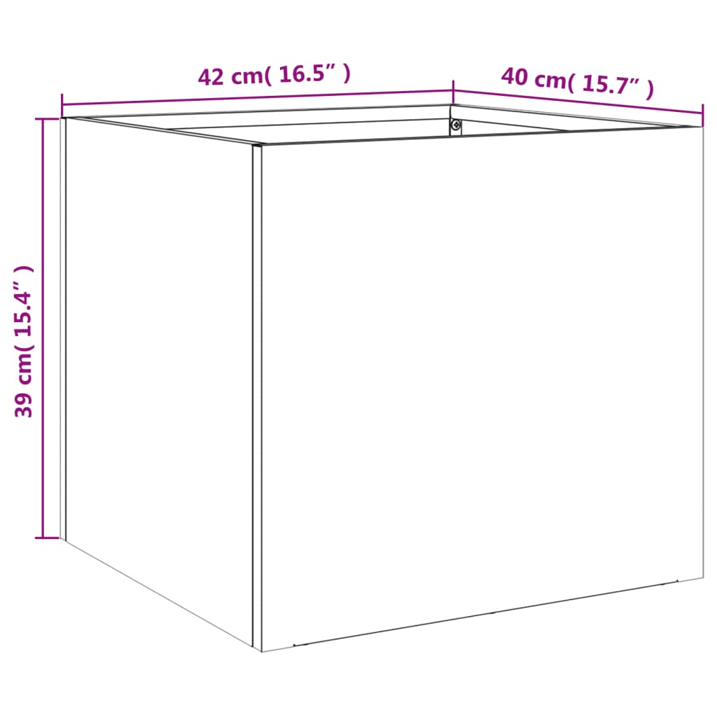 vidaXL Vaso/floreira 2 pcs 42x40x39cm aço lamin. a frio verde-azeitona