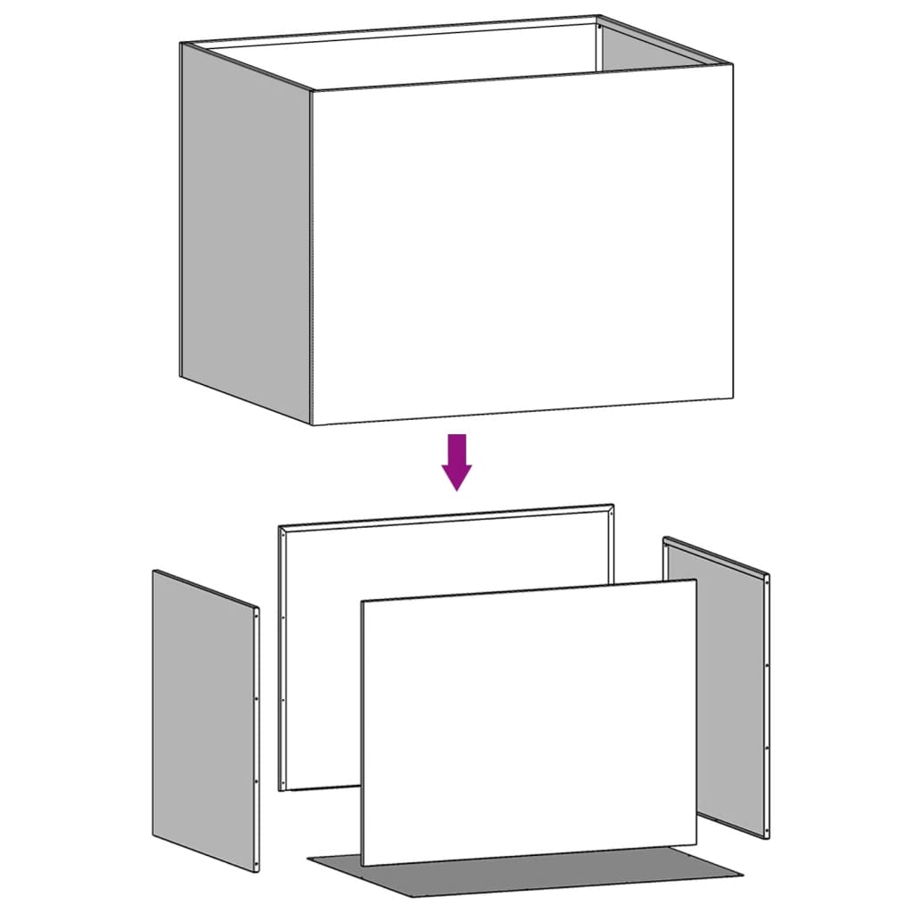 vidaXL Vaso/floreira 62x47x46 cm aço galvanizado prateado