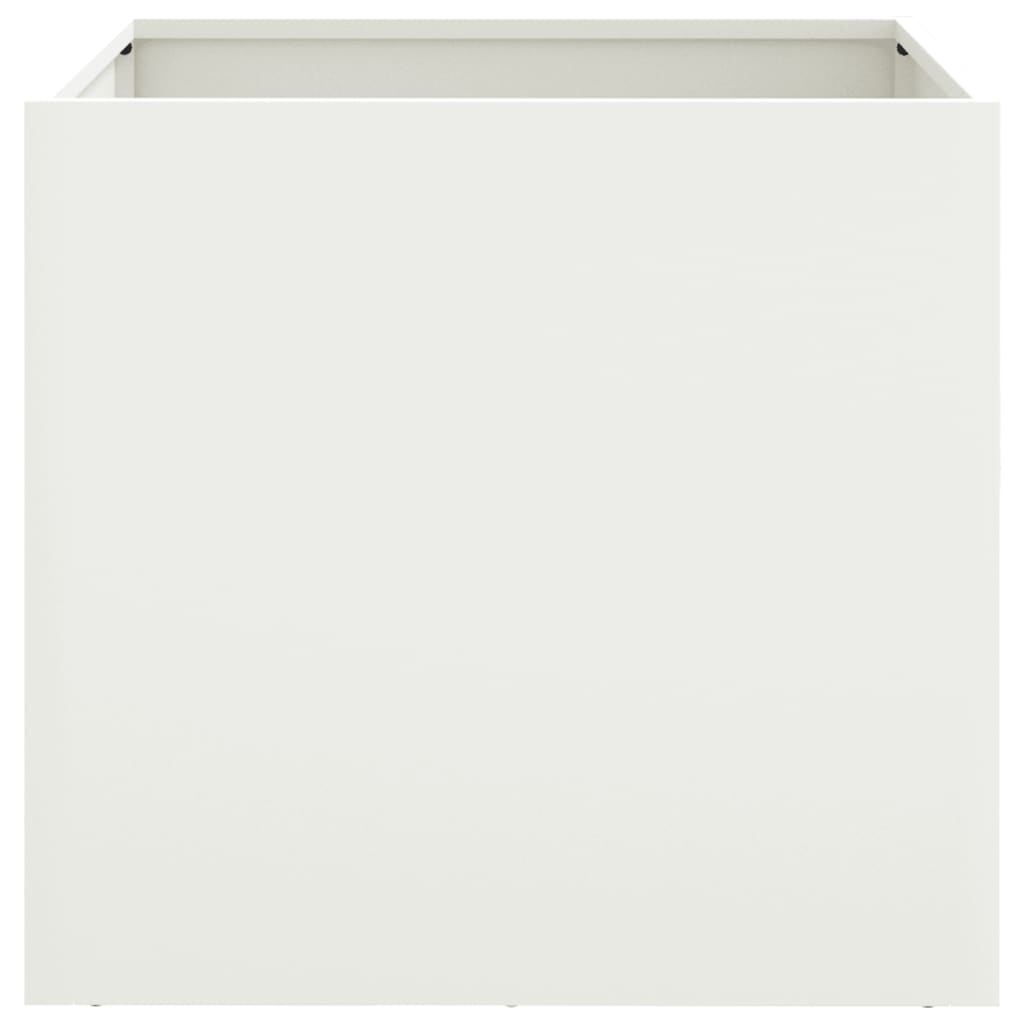 vidaXL Vaso/floreira 49x47x46 cm aço laminado a frio branco