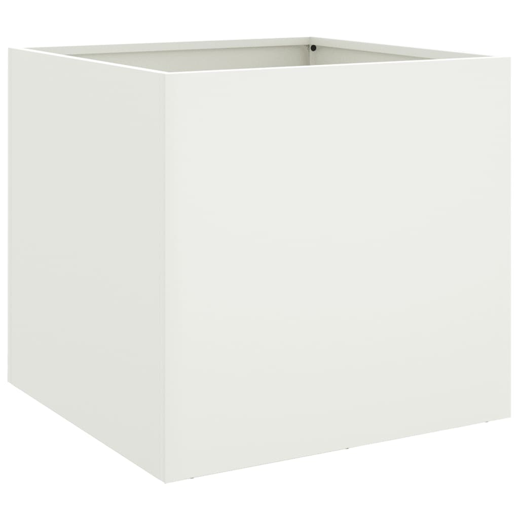 vidaXL Vaso/floreira 49x47x46 cm aço laminado a frio branco