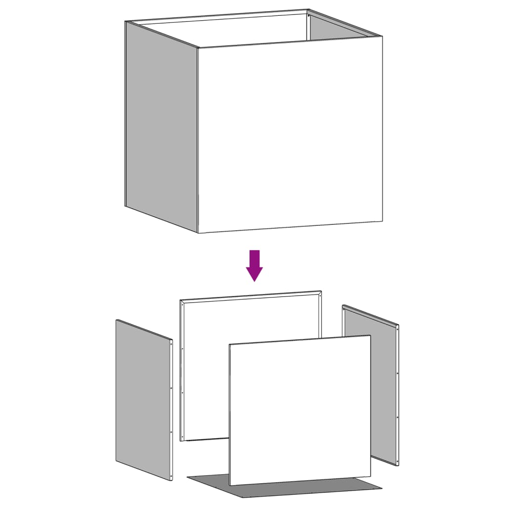 vidaXL Vaso/floreira 49x47x46 cm aço laminado a frio branco