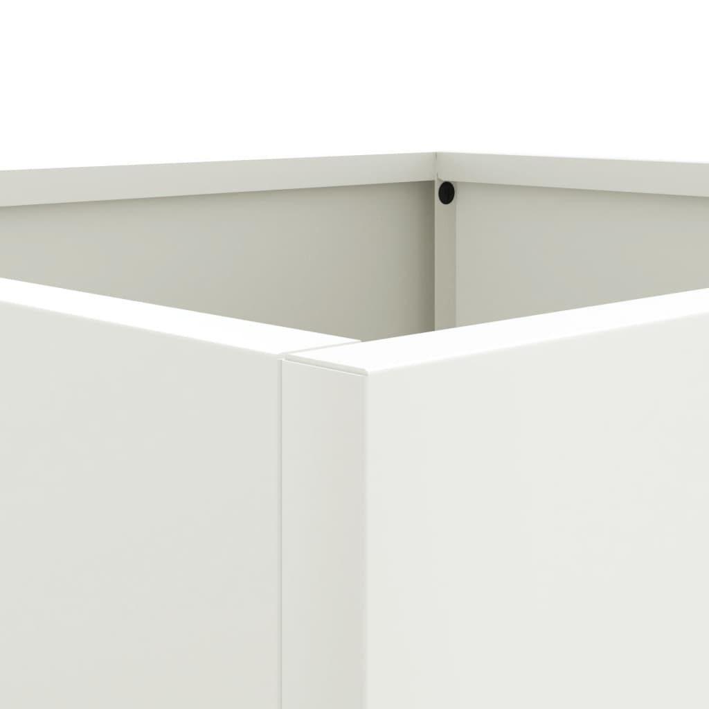 vidaXL Vaso/floreira 49x47x46 cm aço laminado a frio branco