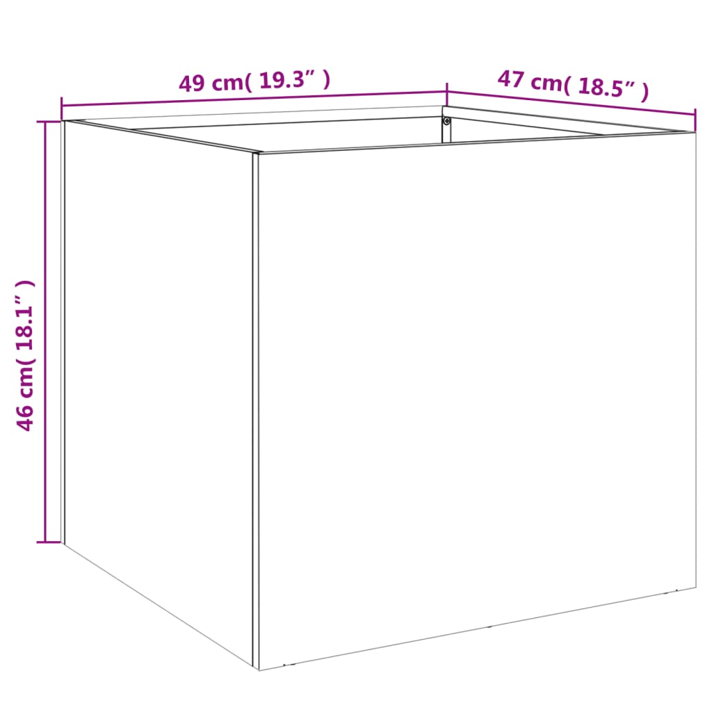 vidaXL Vaso/floreira 49x47x46 cm aço laminado a frio branco