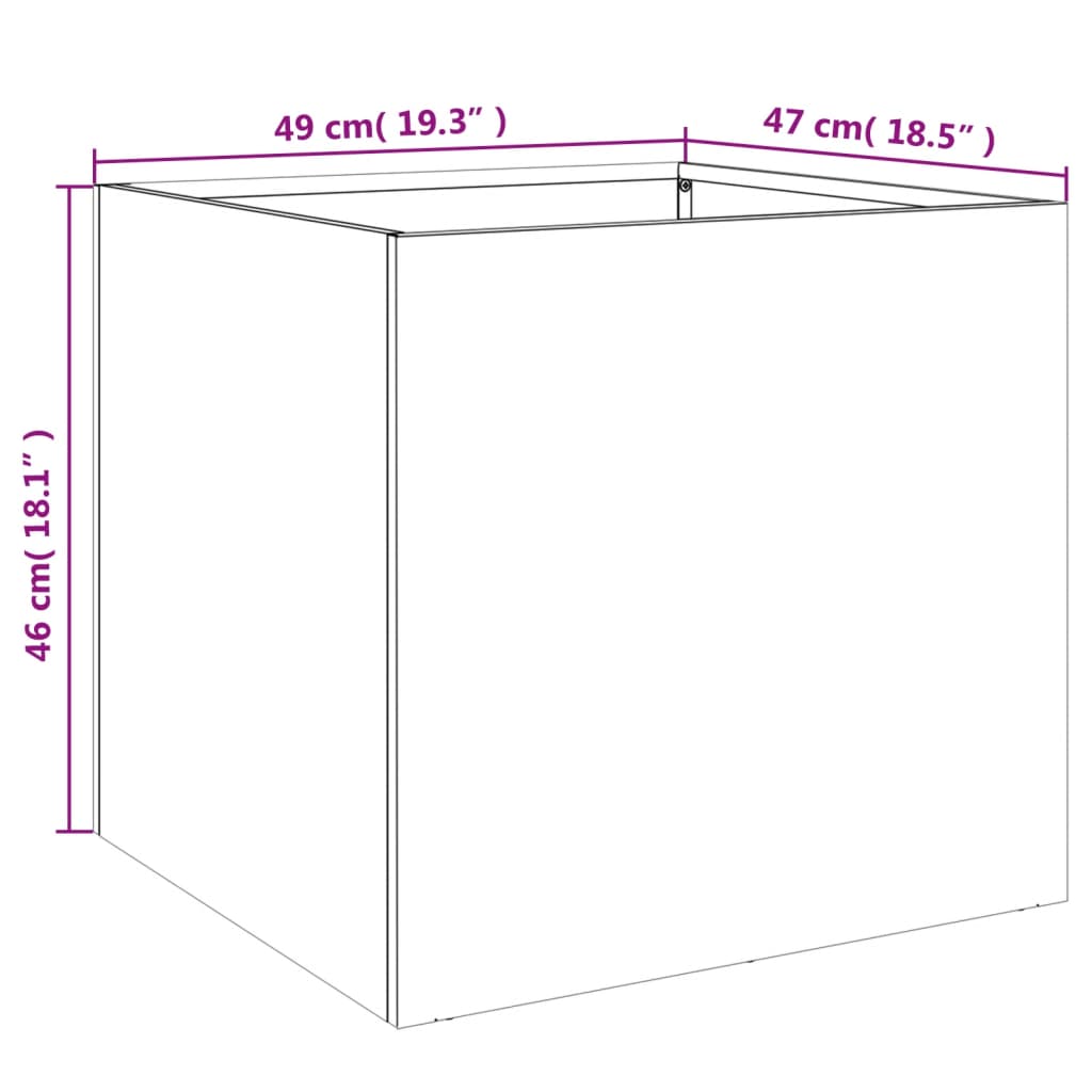 vidaXL Vaso/floreira 49x47x46 cm aço laminado a frio antracite