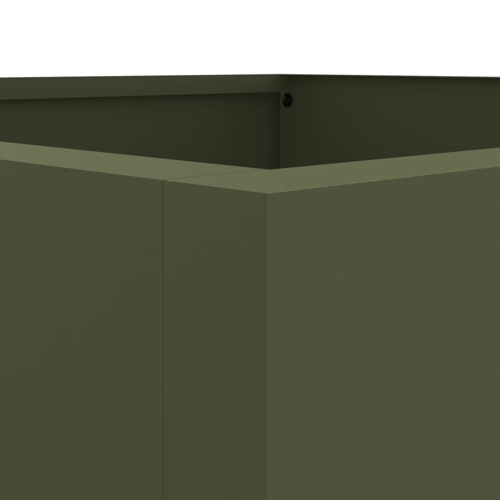 vidaXL Vaso/floreira 42x38x75 cm aço laminado a frio verde