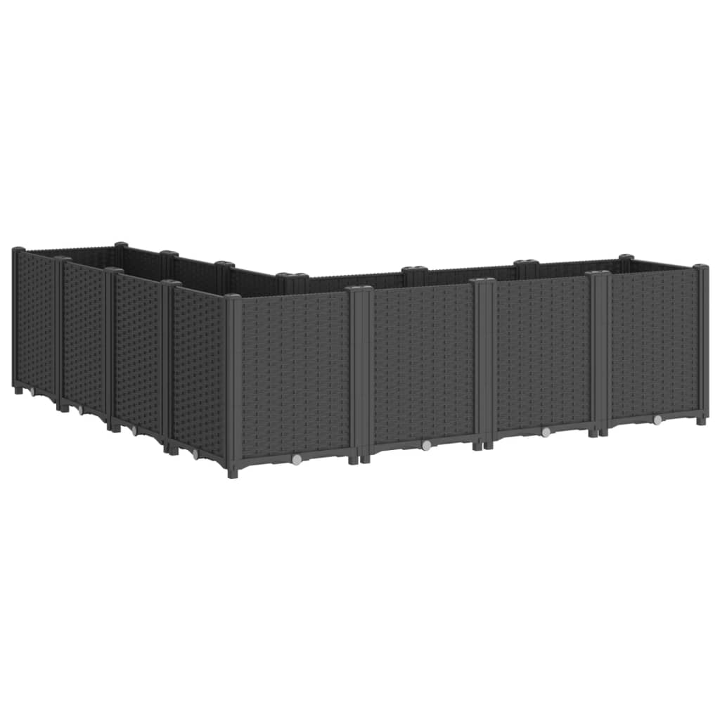 vidaXL Vaso/floreira 160x160x53 cm PP preto