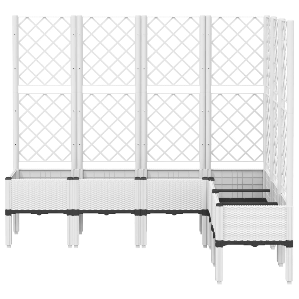 vidaXL Vaso/floreira de jardim c/ treliça 160x120x142 cm PP branco