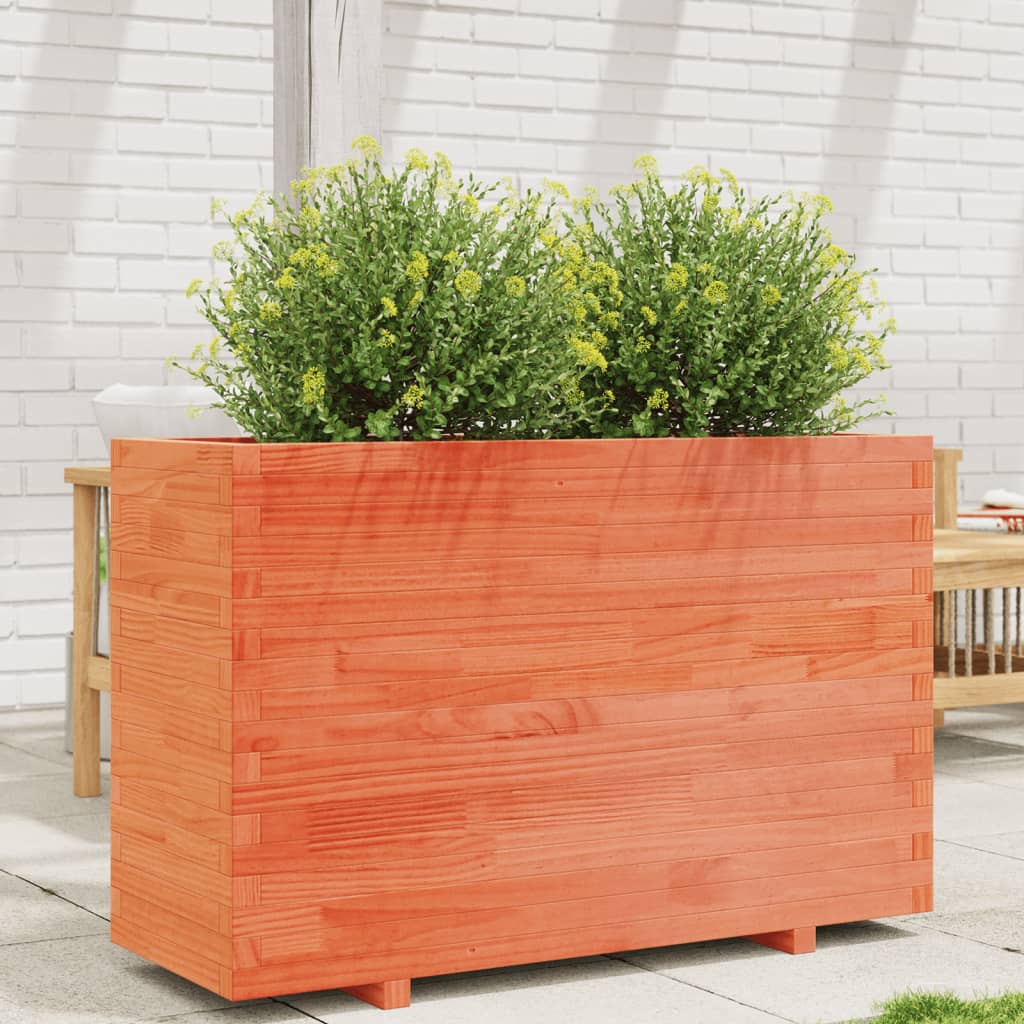 vidaXL Vaso/floreira de jardim 110x40x72,5cm pinho maciço castanho mel