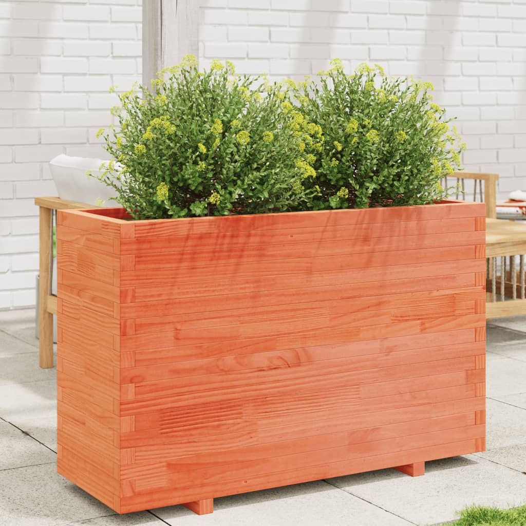 vidaXL Vaso/floreira de jardim 110x40x72,5cm pinho maciço castanho mel