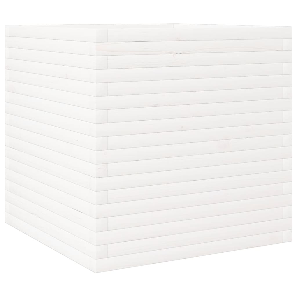 vidaXL Vaso/floreira de jardim 70x70x68,5 cm pinho maciço branco