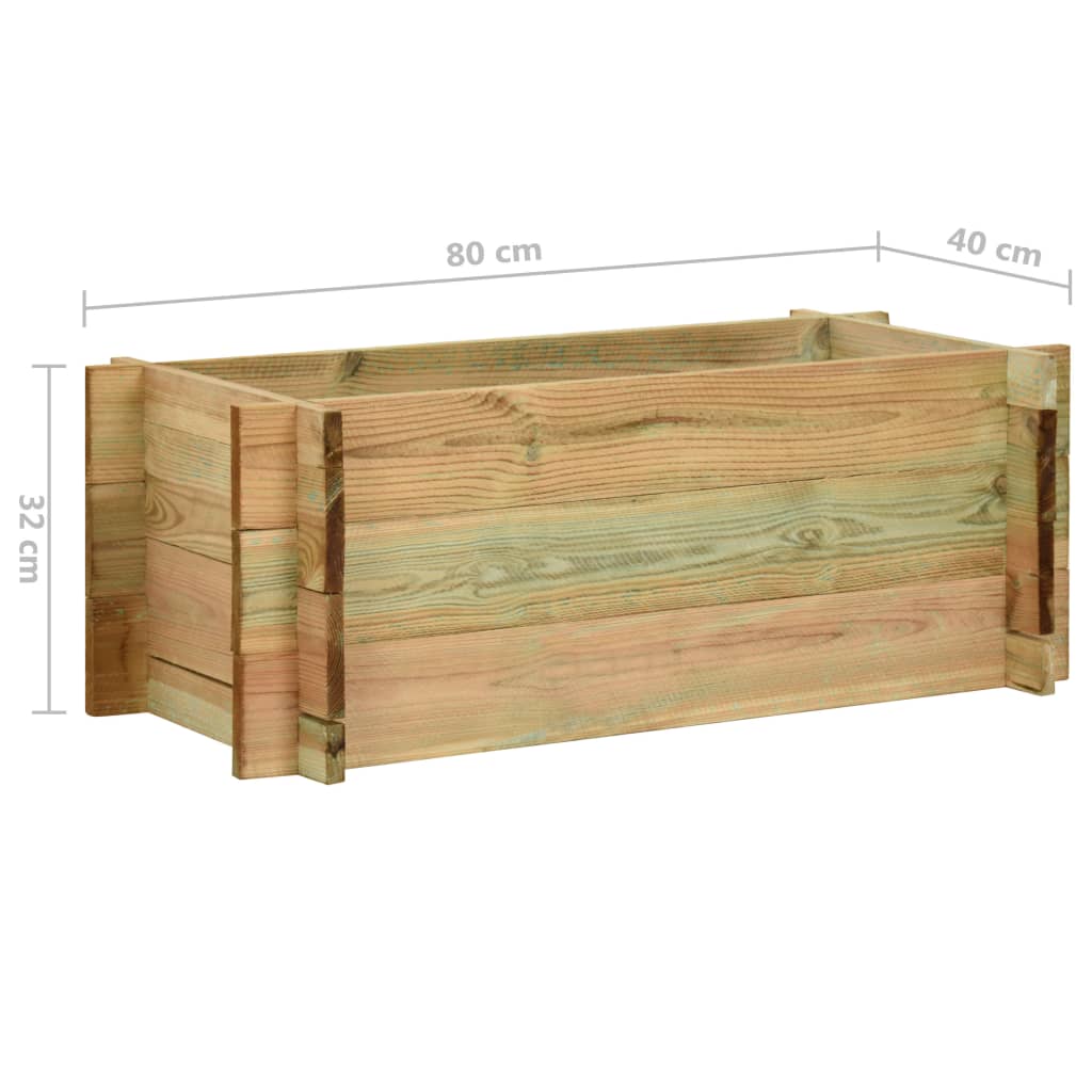 vidaXL Canteiro elevado jardim 80 cm pinho impregnado