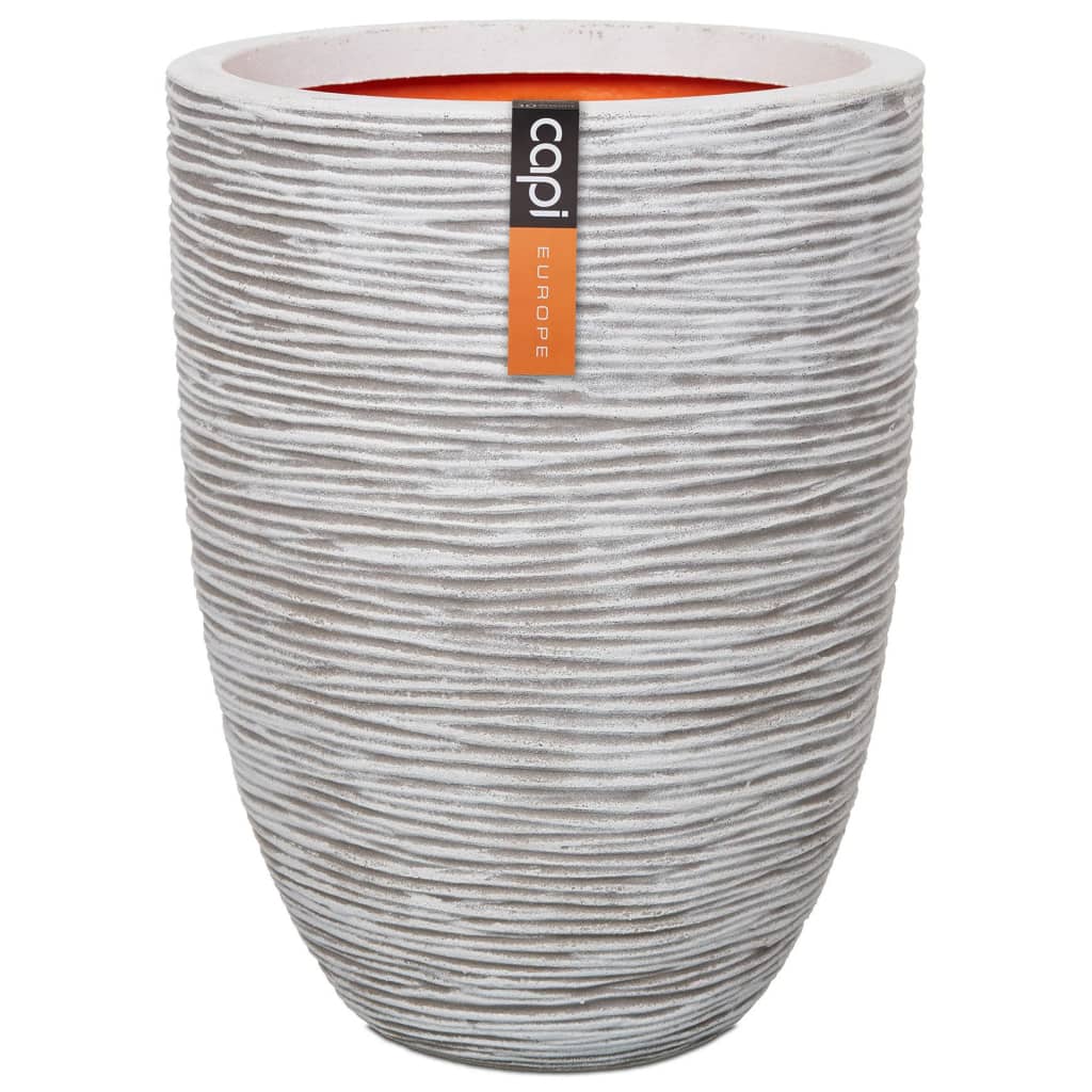 Capi Vaso elegante e baixo Nature Rib 36x47 cm marfim KOFI782