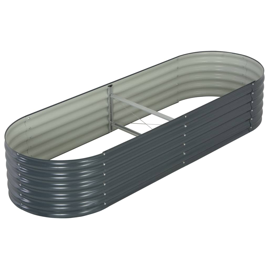 vidaXL Canteiro elevado de jardim aço galvanizado 240x80x44cm cinzento