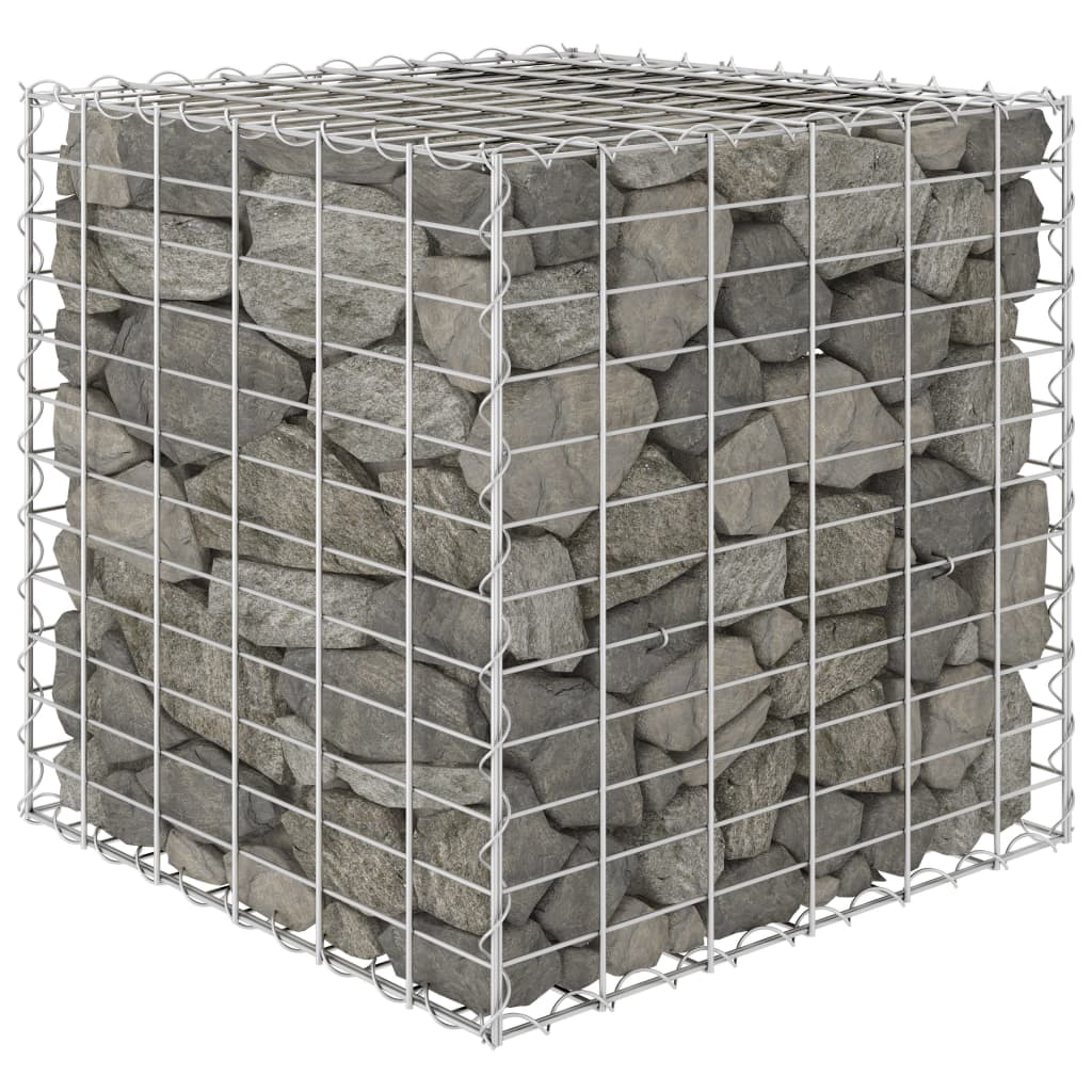 vidaXL Canteiro elevado/cubo gabião 60x60x60 cm fio de aço