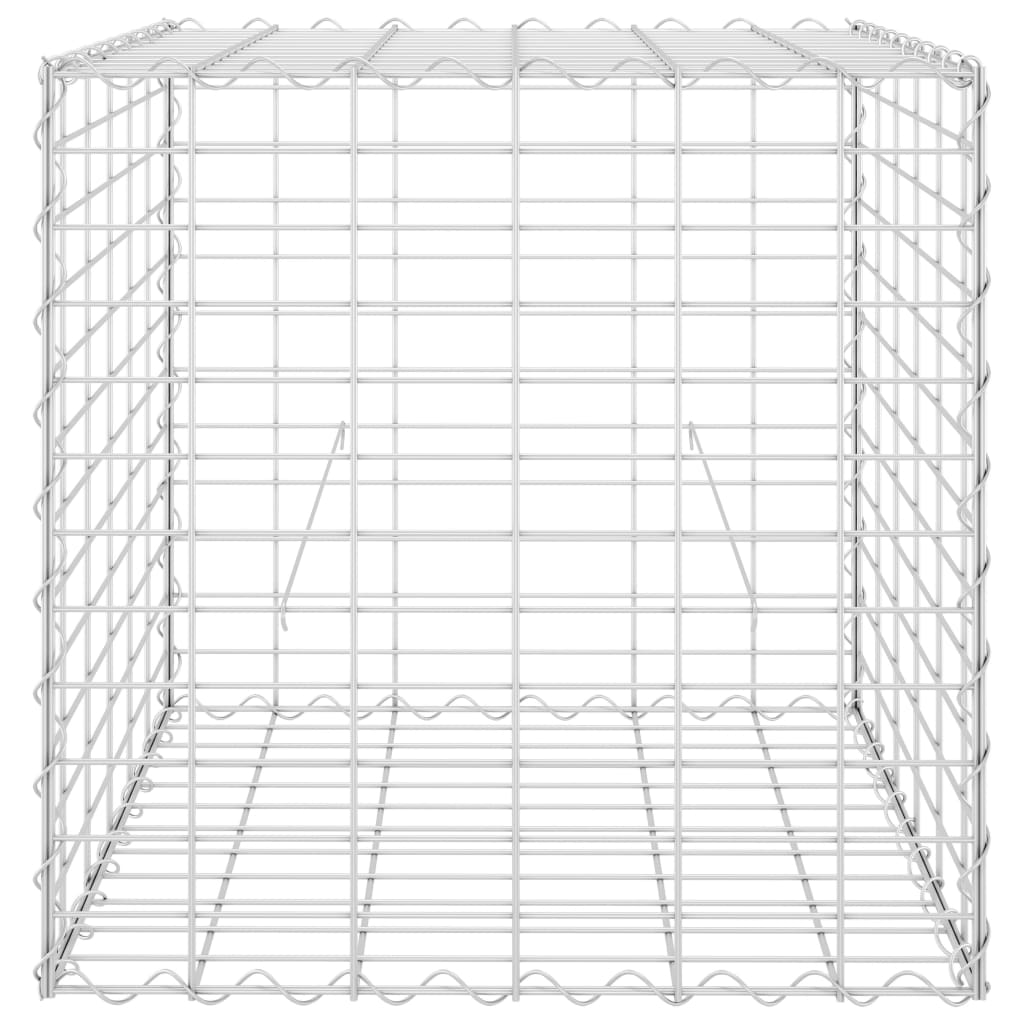 vidaXL Canteiro elevado/cubo gabião 60x60x60 cm fio de aço