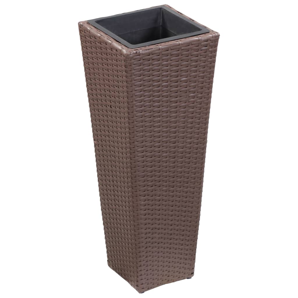 vidaXL Vaso/floreira de jardim 30x30x80 cm vime PE castanho