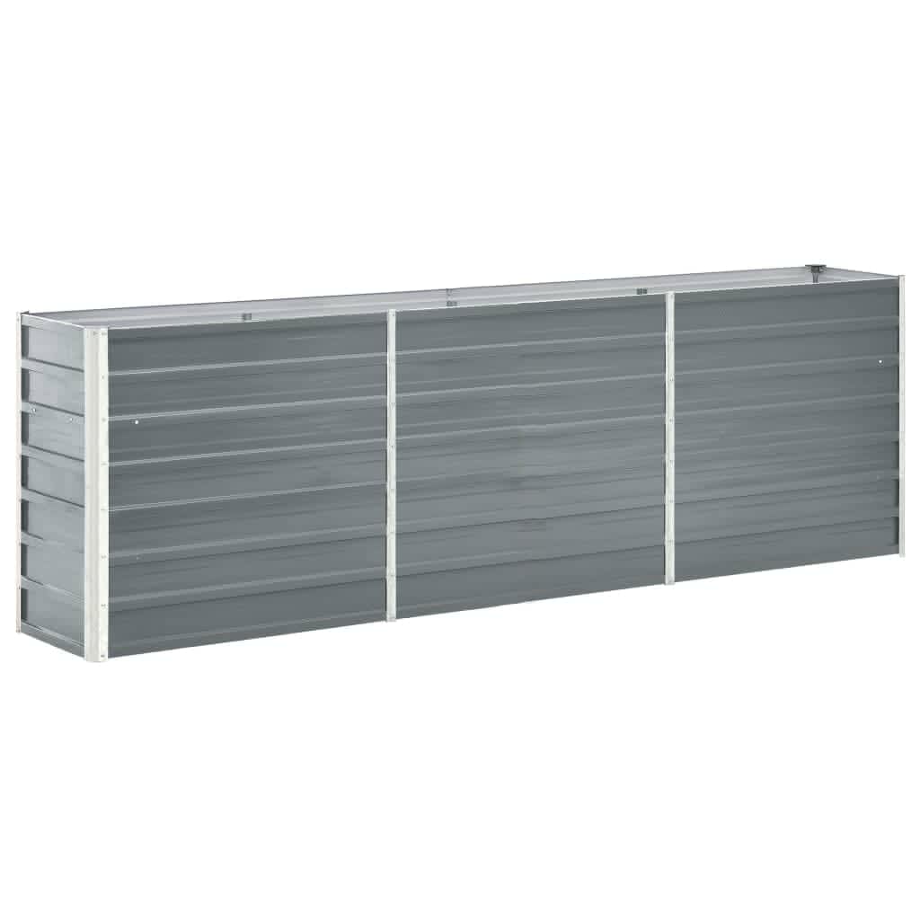 vidaXL Canteiro elevado de jardim aço galvanizado 240x40x77cm cinzento