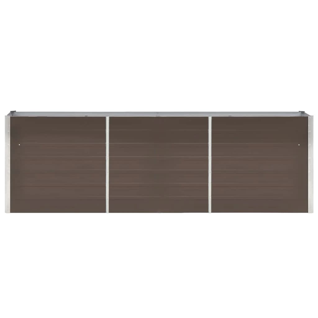 vidaXL Canteiro elevado de jardim aço galvanizado 240x40x77cm castanho