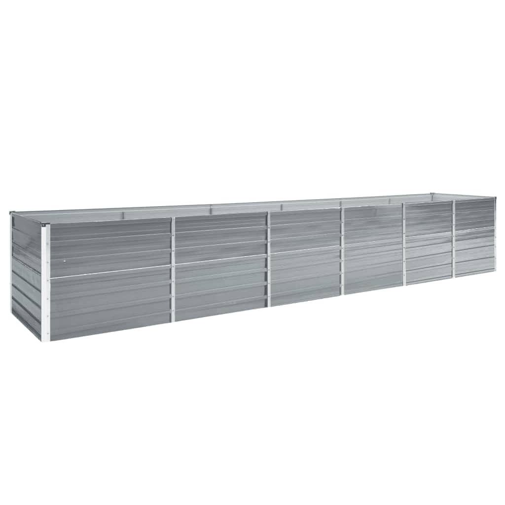 vidaXL Canteiro elevado de jardim 480x80x77cm aço galvanizado cinzento