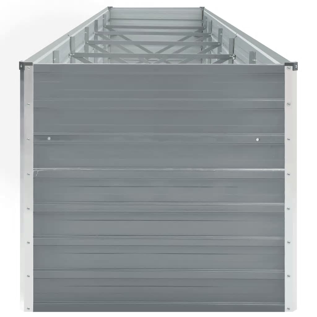 vidaXL Canteiro elevado de jardim 480x80x77cm aço galvanizado cinzento