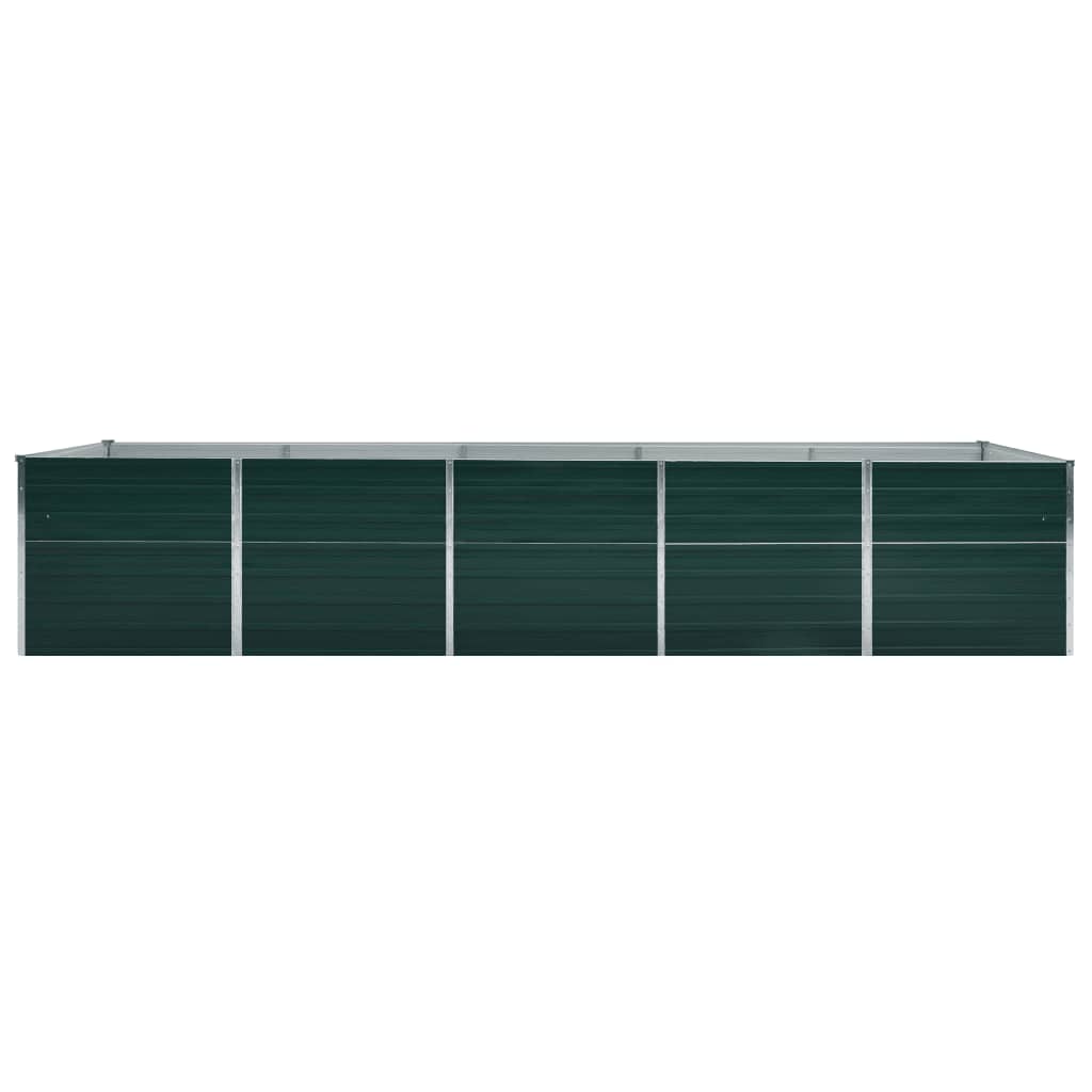 vidaXL Canteiro elevado de jardim 400x80x77cm aço galvanizado verde