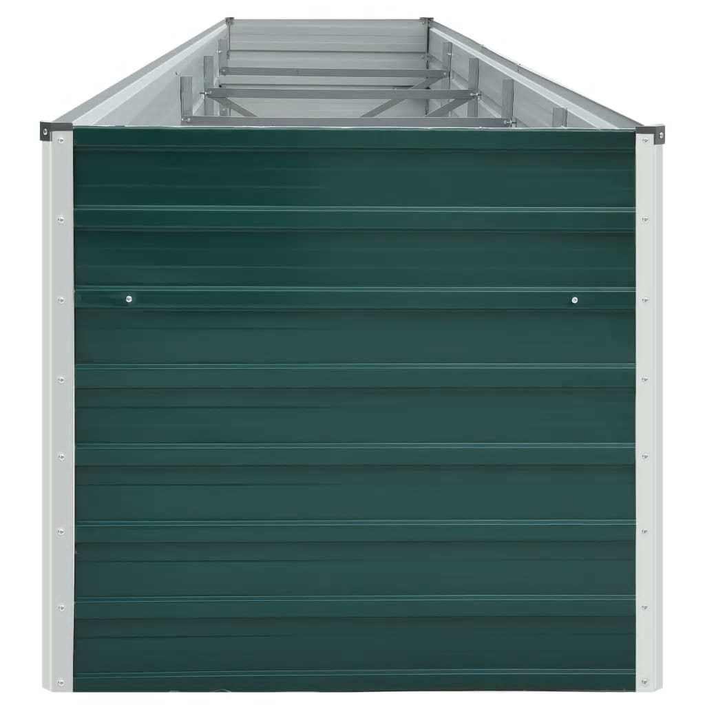 vidaXL Canteiro elevado de jardim 400x80x77cm aço galvanizado verde