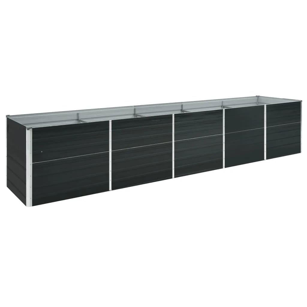 vidaXL Canteiro jardim elevado 400x80x77cm aço galvanizado antracite