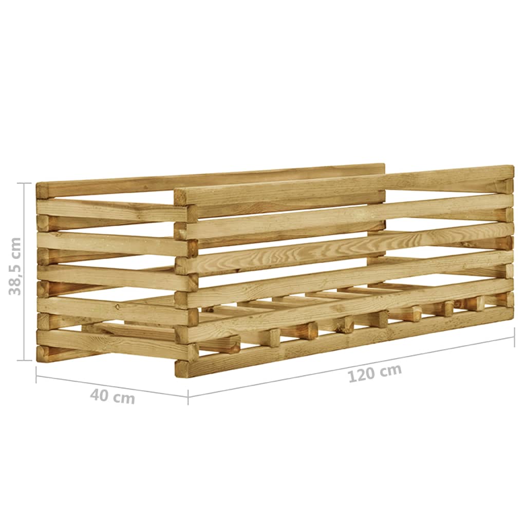 vidaXL Canteiro elevado para jardim 120x40x38,5 cm pinho impregnado