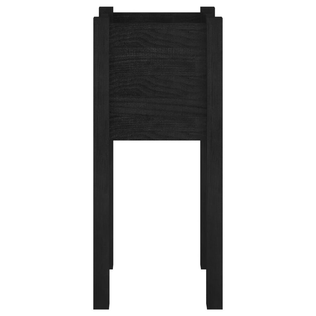 vidaXL Vasos/floreiras de jardim 2 pcs 31x31x70 cm pinho maciço preto