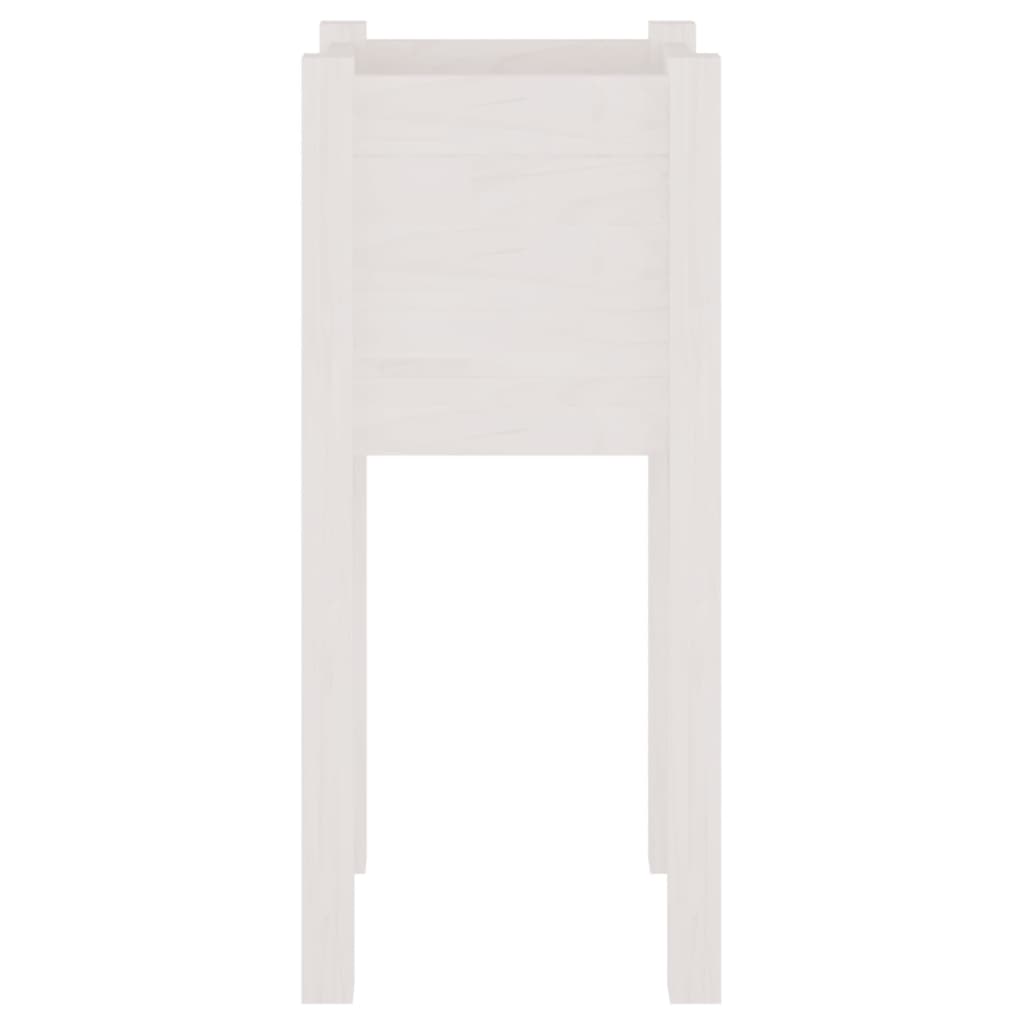 vidaXL Vaso/floreira de jardim 31x31x70 cm pinho maciço branco