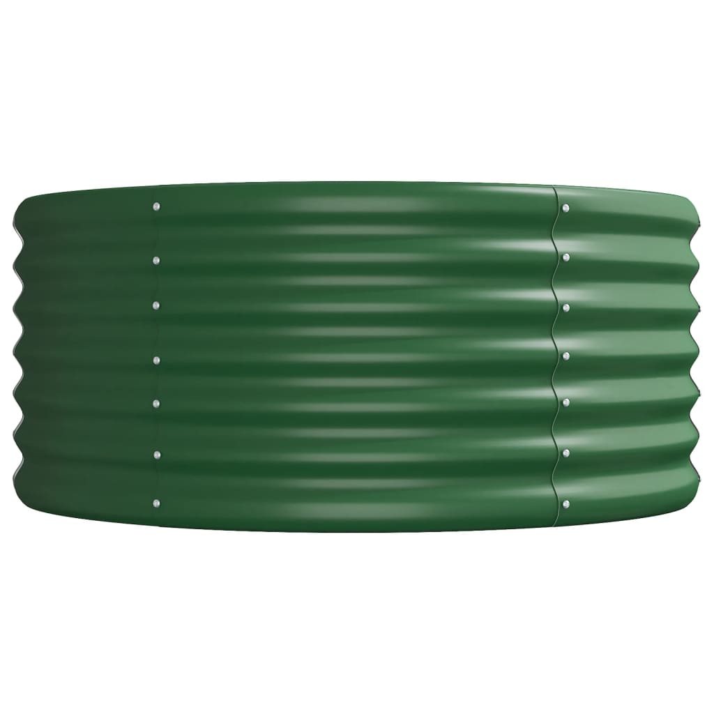 vidaXL Canteiro elevado jardim 296x80x36 cm aço revestido a pó verde