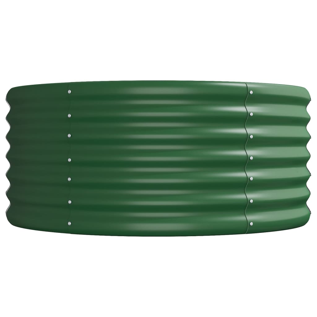 vidaXL Canteiro elevado jardim 368x80x36 cm aço revestido a pó verde