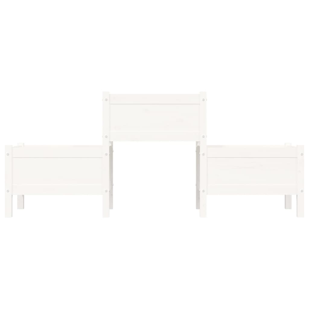 vidaXL Vaso/floreira 178,5x44x75 cm pinho maciço branco