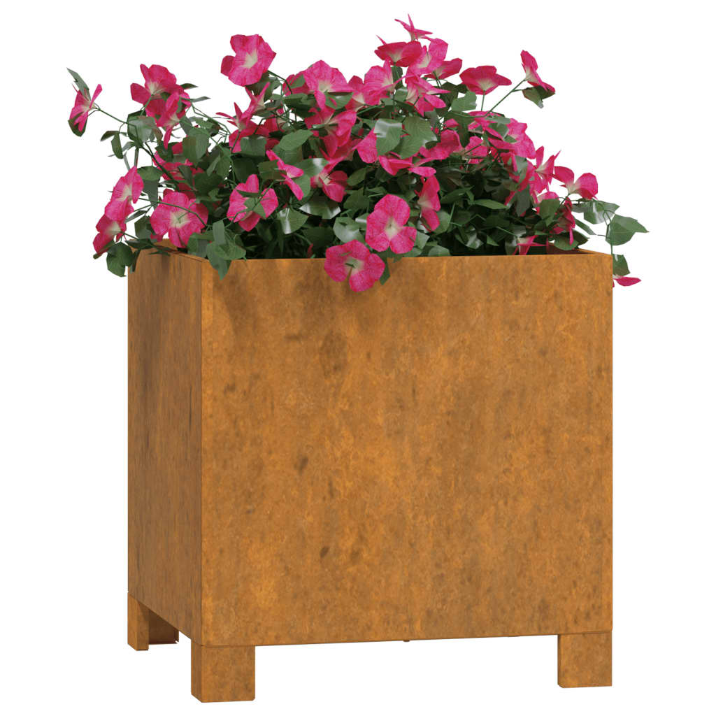 vidaXL Vasos/floreiras c/ pernas 2 pcs 32x30x33 aço corten enferrujado