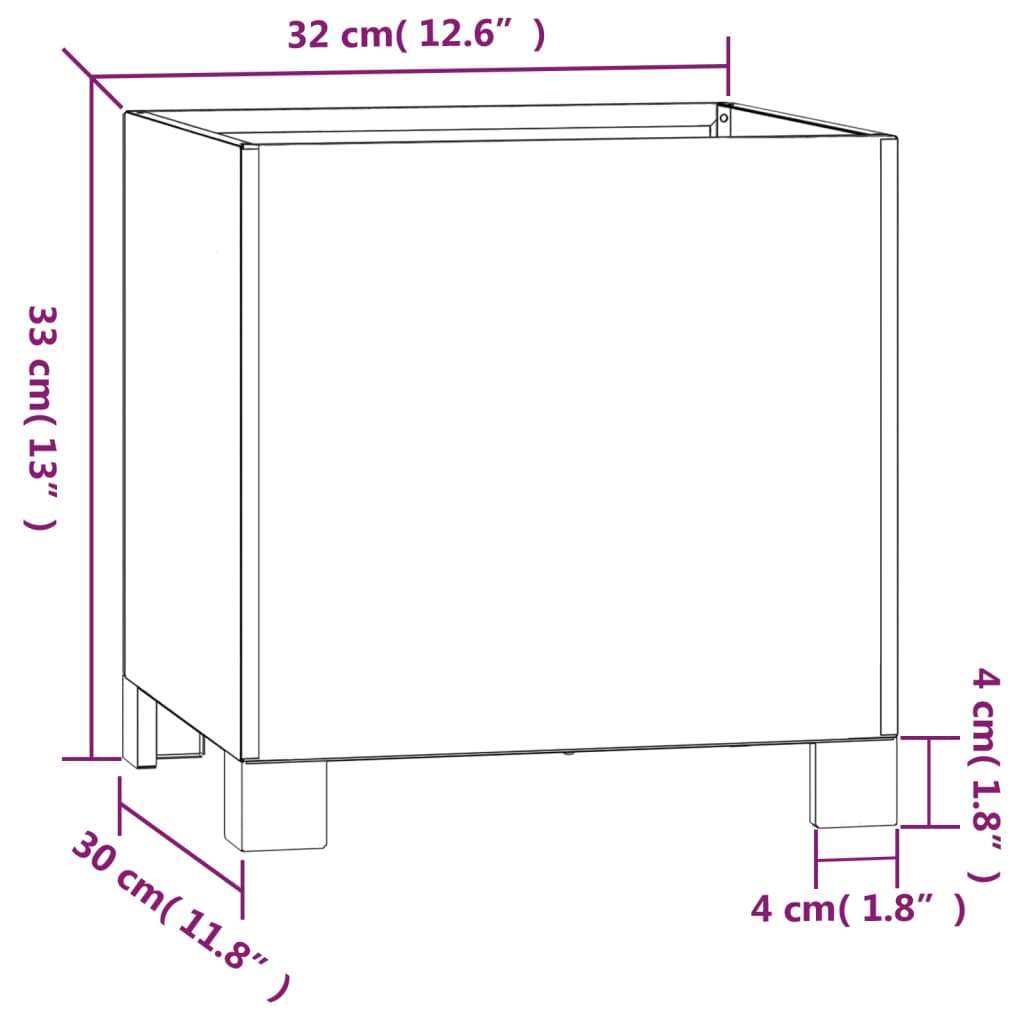 vidaXL Vasos/floreiras c/ pernas 2 pcs 32x30x33 aço corten enferrujado