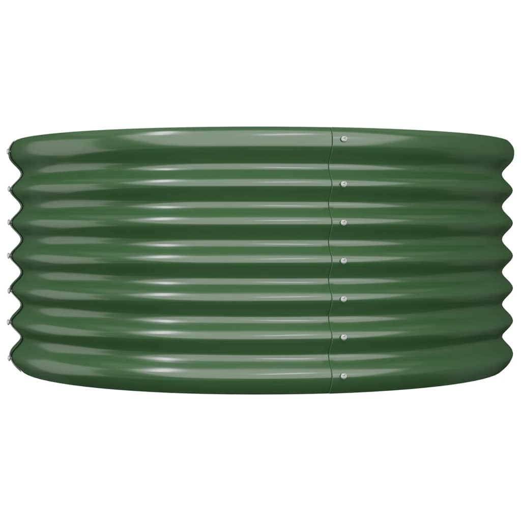 vidaXL Vaso/floreira de jardim aço revestido a pó 80x80x36 cm verde