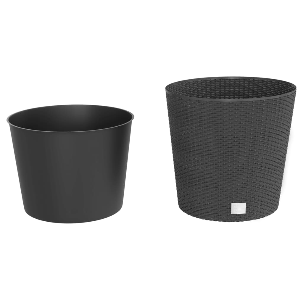 vidaXL Vaso com interior removível 35 / 37,5 L vime PP antracite