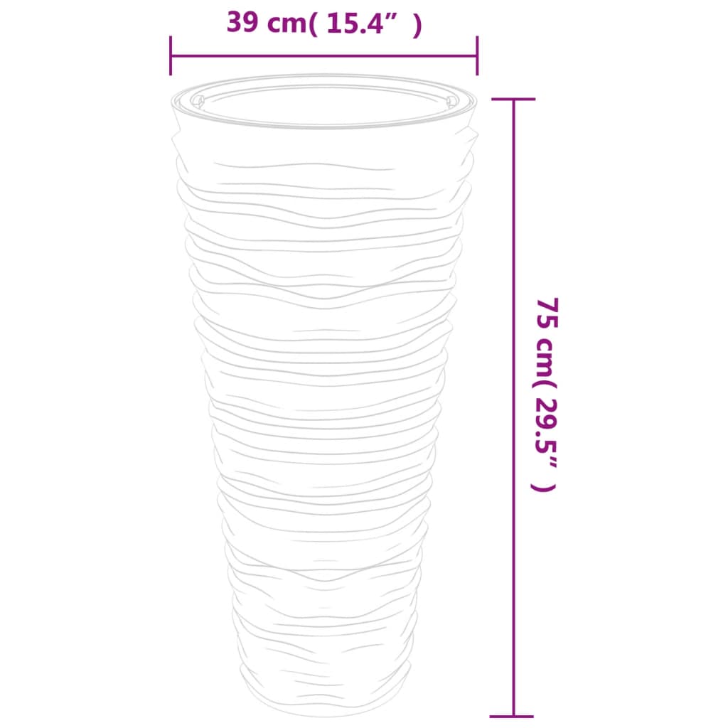 vidaXL Vaso c/ interior removível 18/45 L + aspeto ranhurado antracite