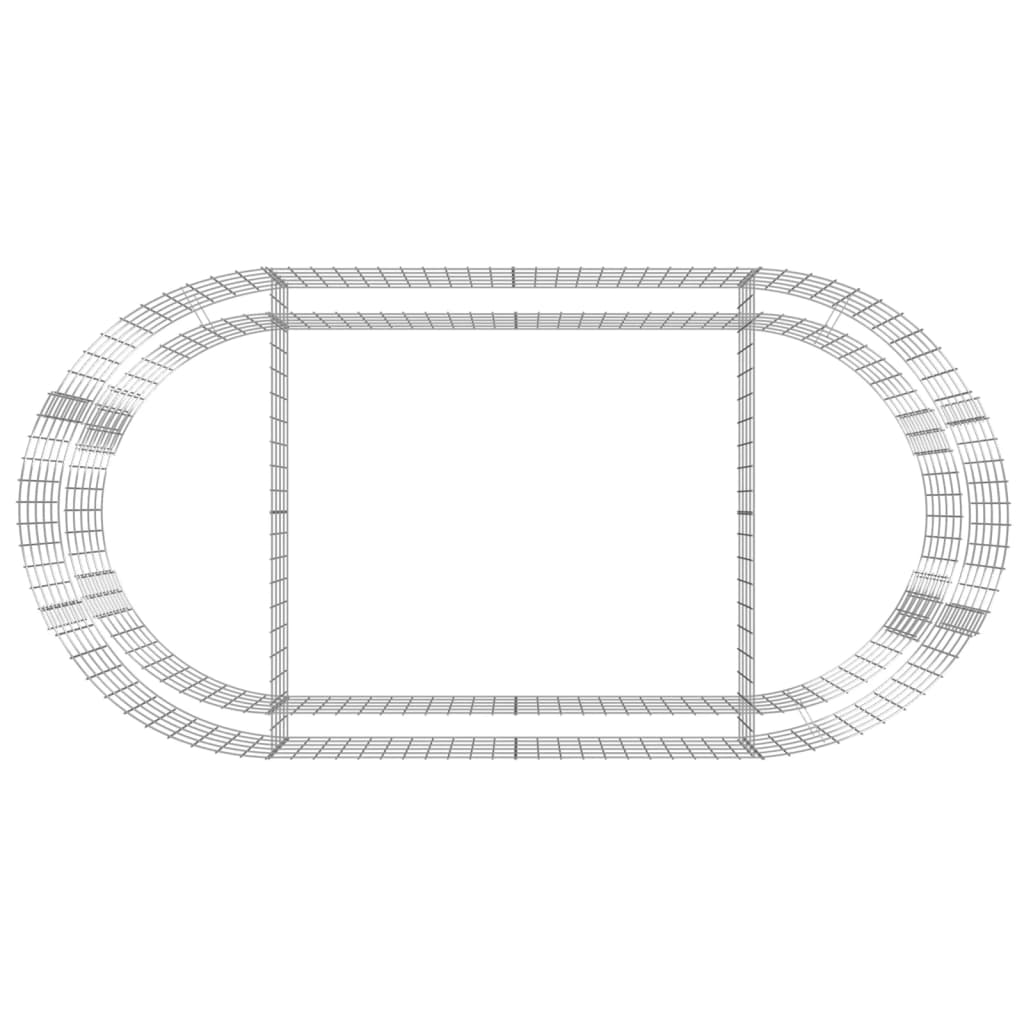 vidaXL Canteiro elevado/cesto gabião 200x100x50 cm ferro galvanizado